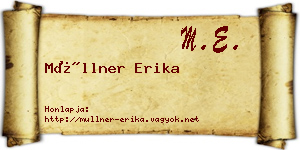 Müllner Erika névjegykártya